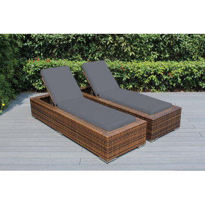 Chaise longue d'extérieur en osier Billyjo - sans assemblage