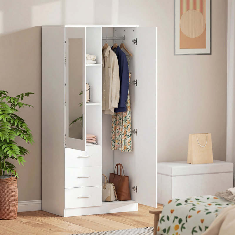 2 Door 3 Drawer Wardrobe Modern Bedroom Storage Solution for Clothes and Accessories