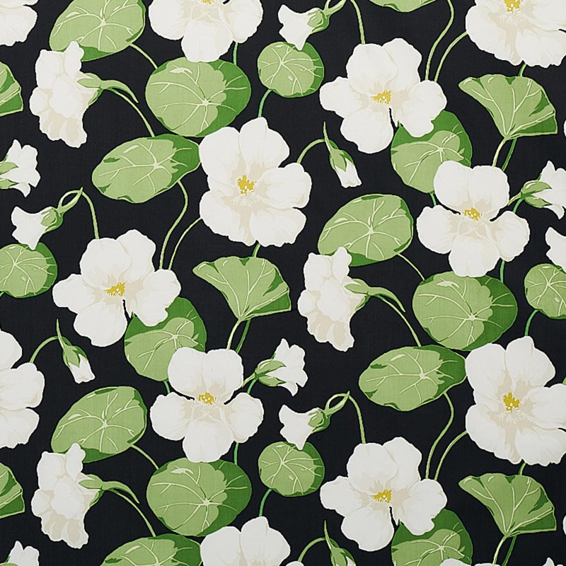 Nasturtium Fabric, Noir
