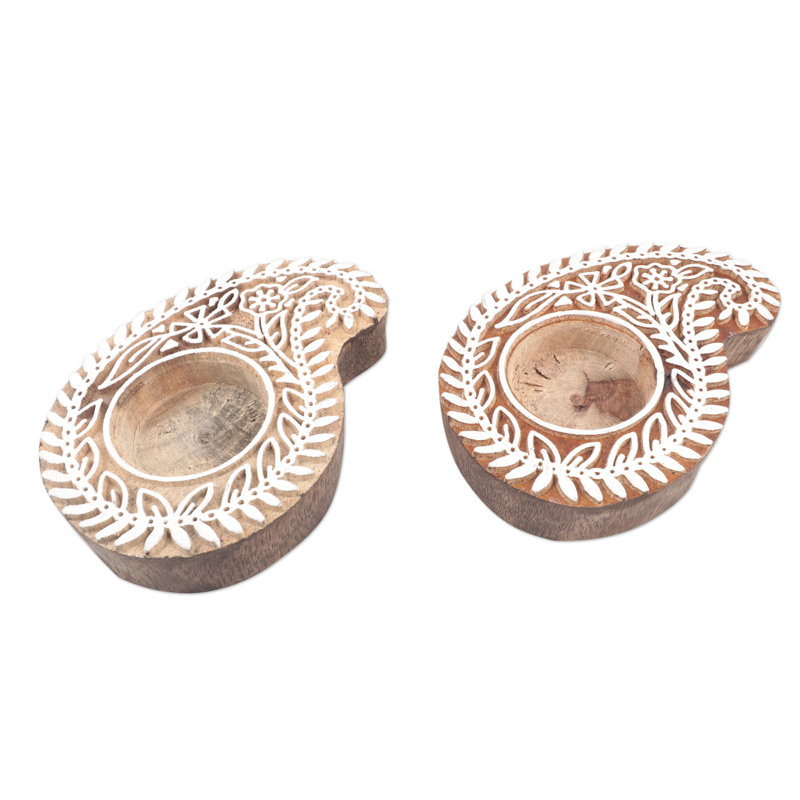 0.9'' H Wood Tabletop Tealight Holder