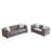 Compression Sofas Set, Grey Velvet Wood Frame Modern Home Lounge