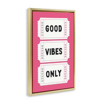 Cadre flottant Good Vibes Only, design avec lettres et doublure