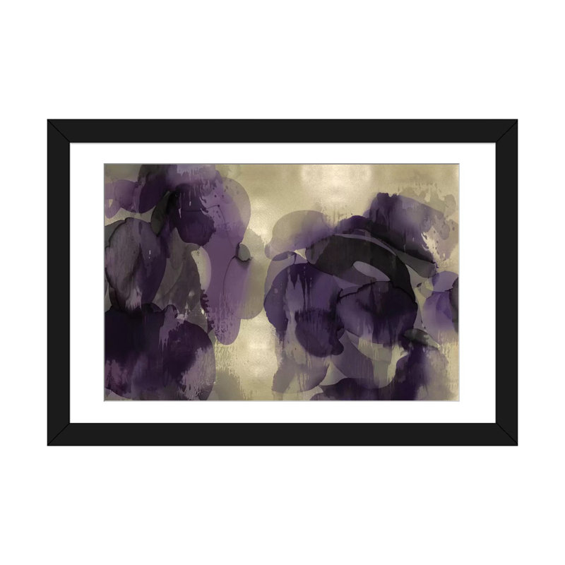 « cascade améthyste horizontal », impression sur toile, H 16 po x l 24 po x P 1 po, Papier d'art encadré noir, Blanc