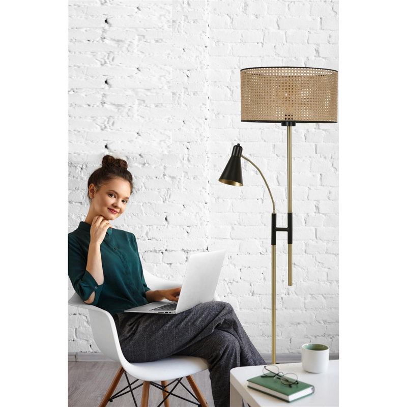 Thalia 165cm Torchiere Floor Lamp, Gold