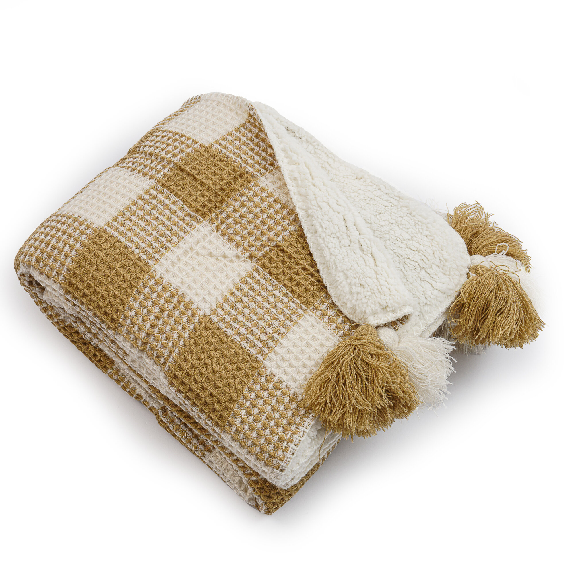 Tan buffalo check online throw blanket