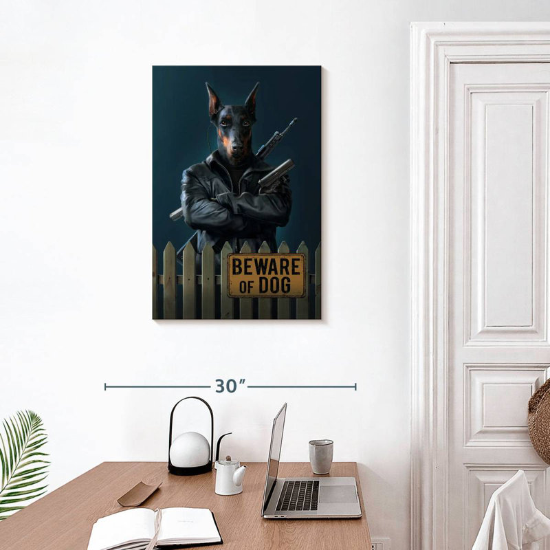 Ketti Beware Of Dog, H 30 po x l 20 po