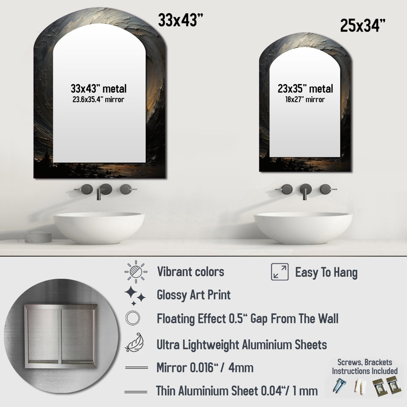 Miroir mural Modern, 43 po x 33 po