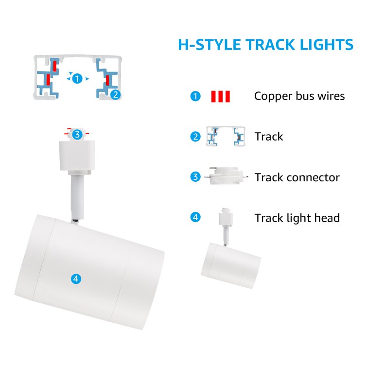 LEONLITE LED Commercial H Track Lighting Heads, Dimmable Ceiling Spotlight, 4000K  Cool White Wayfair Canada
