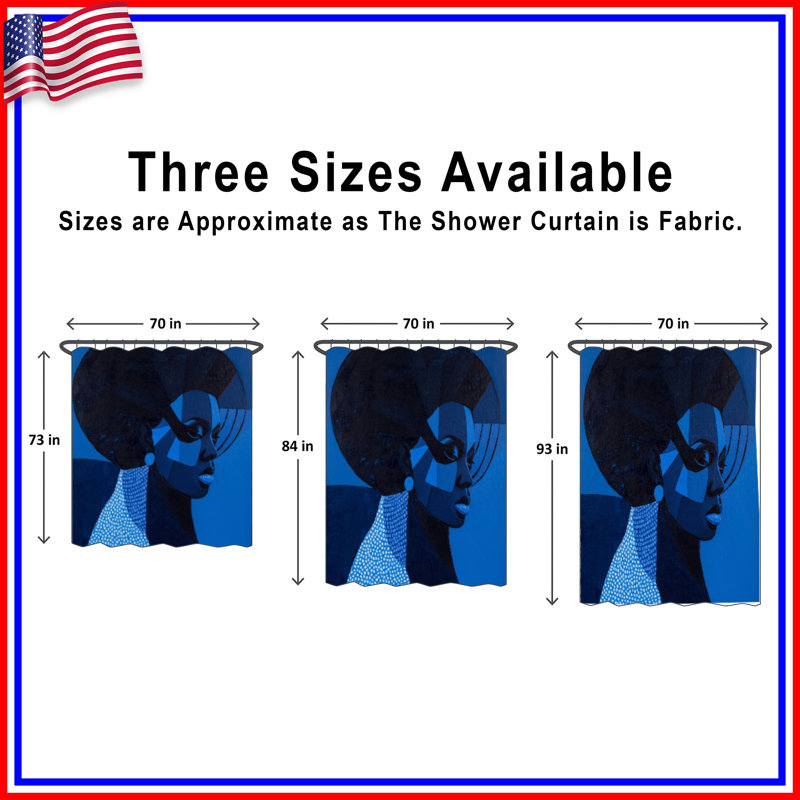 Rideaux de douche Blue Portrait, L 70 po x H 93 po
