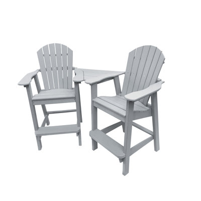 Ansel Plastic Adirondack Chair with Table