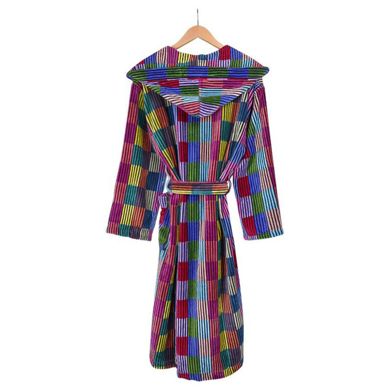 100% Cotton Mid-Calf Bathrobe with Pockets, M