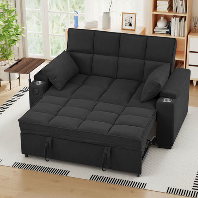 63'' Convertible Sleeper Sofa Bed with USB