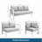 4-Piece Modern Aluminum Sectional Patio Conversation Set,  7-Seat Outdoor Sofa With Thick Cushions & White Frame And Coffee Table