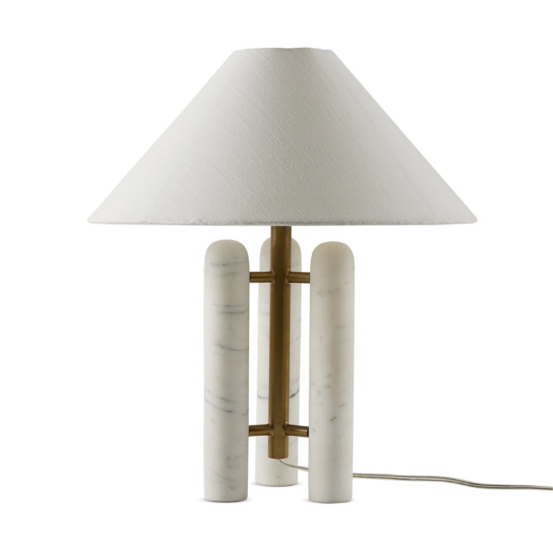 Medici Table Lamp, White, Polyester, White