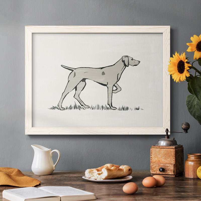 " Neutral Pointer I ", White Framed, 18" H x 26" W x 1.5" D
