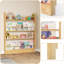 4 Tiers Narraw Behind The Door Bookshelf, Freestanding Slim Wooden Storage Rack for Living Room Freestanding Slim Storage Rack for Living Room Bedroom Study Room-2030101737