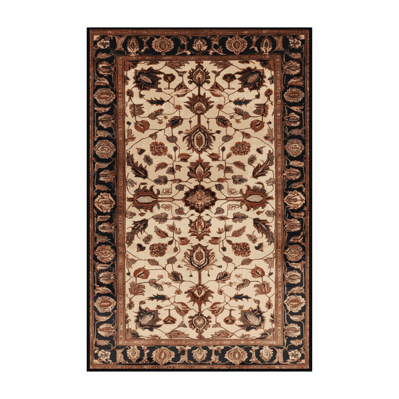 Tapis brun lavable à la machine, Rectangle 5 pi x 7 pi