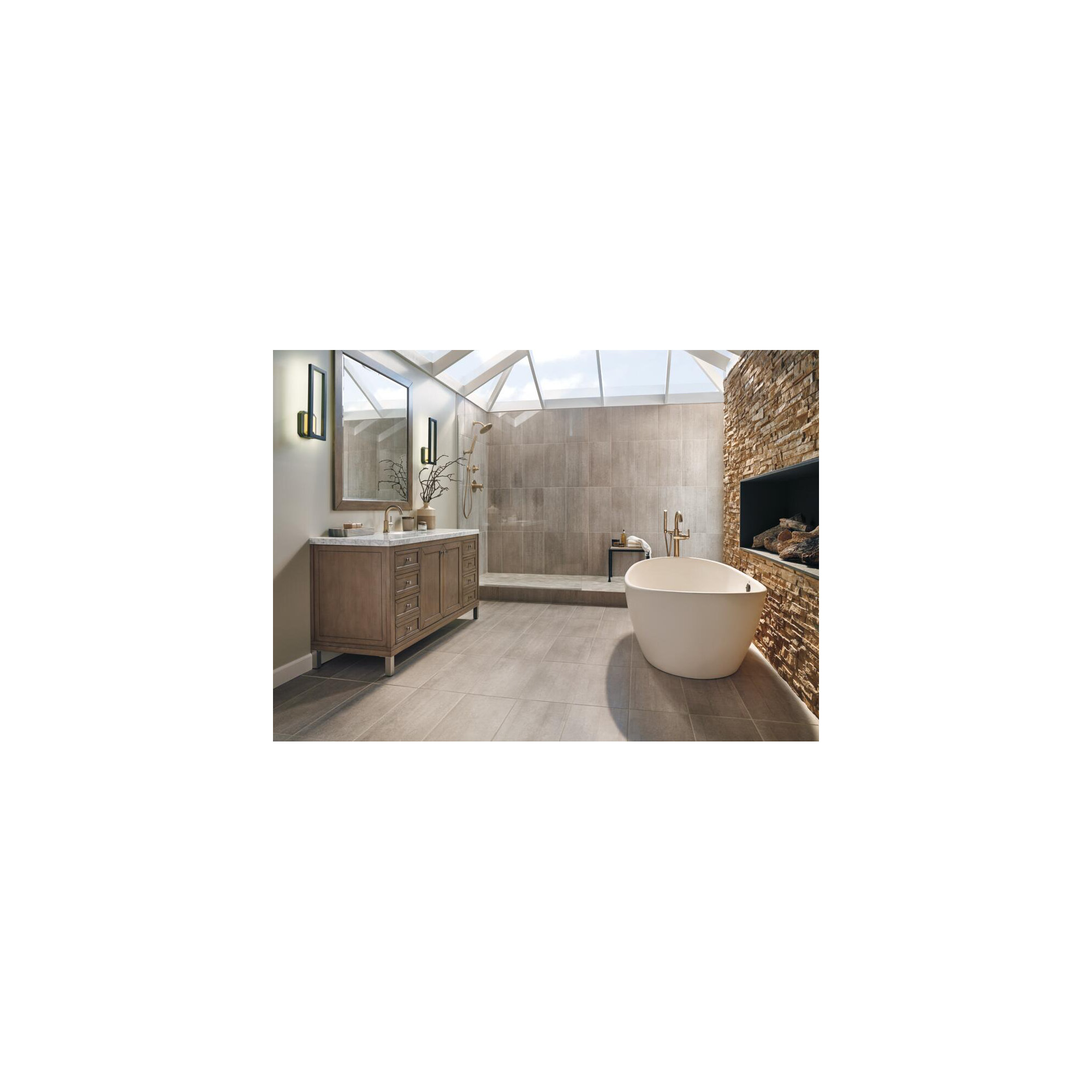Trinsic Thermostatic Fixed Shower Head, Brilliance Champagne Bronze