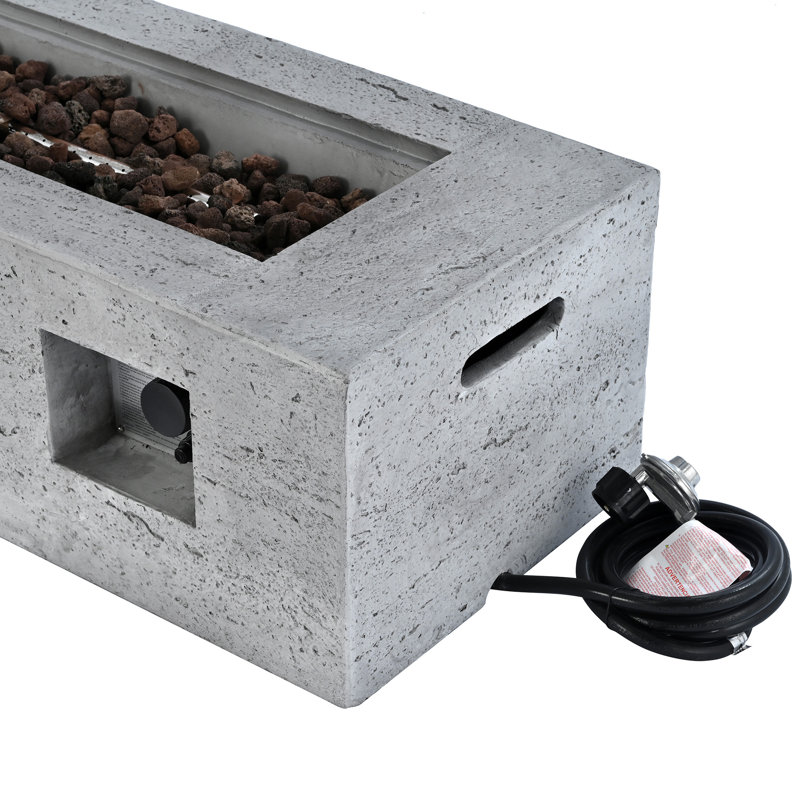 Outdoor Rectangular Propane Fire Pit 40000 BTU,41.9'' Patio Heater With Stainless Steel Burner And Free Lava Rocks,Waterproof Cover,Suitable For Courtyard,Lawn,Patios, Decks,Swimming Pool