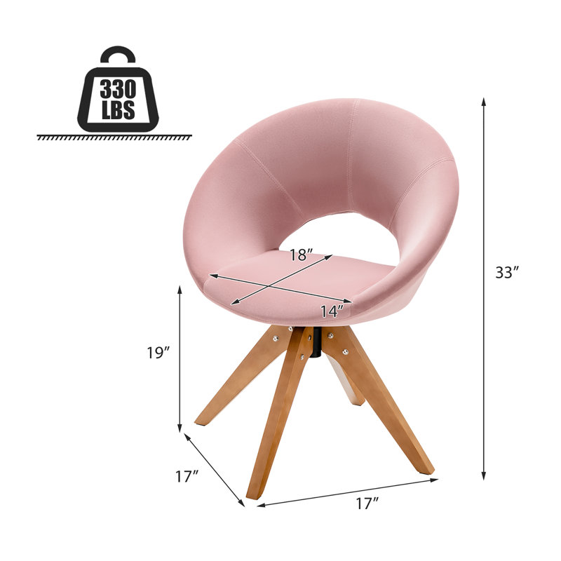 Fauteuil d'appoint Mid-Century, Velours rose