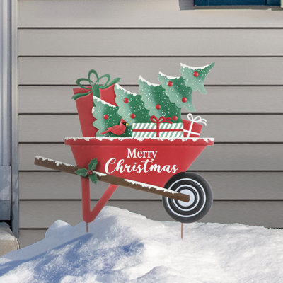 Piquet de jardin en métal 30 "H" Merry Christmas "