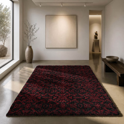 Tapis oriental à poils longs de qualité supérieure lavable à la machine ADS785