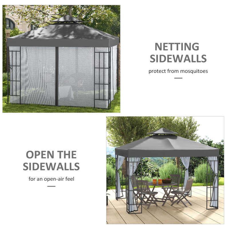 Breianne 3m W x 3m D Steel Patio Gazebo