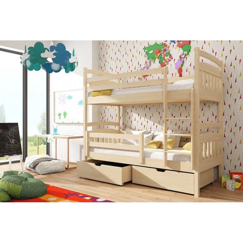 Lambert 90 x 190 cm Standard Bunk Bed and Mattress, Pine