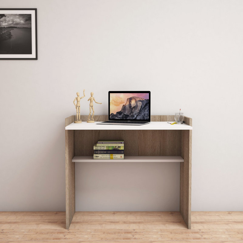 Bureau Wilford, H 31,5 po x l 35,43 po x P 22,83 po, Noyer / blanc