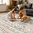 Washable Floral Boho Area Rug Modern with Non-Slip Backing for Living Room Bedroom-Pink-869821755-863149437