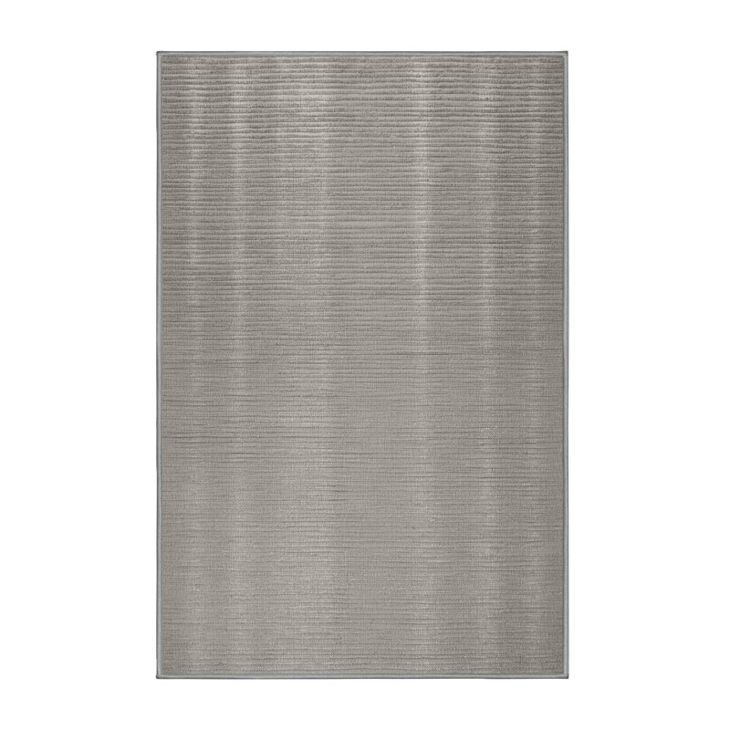 Machine Washable Solid Gray Area Rug, Rectangle 2' x 3'