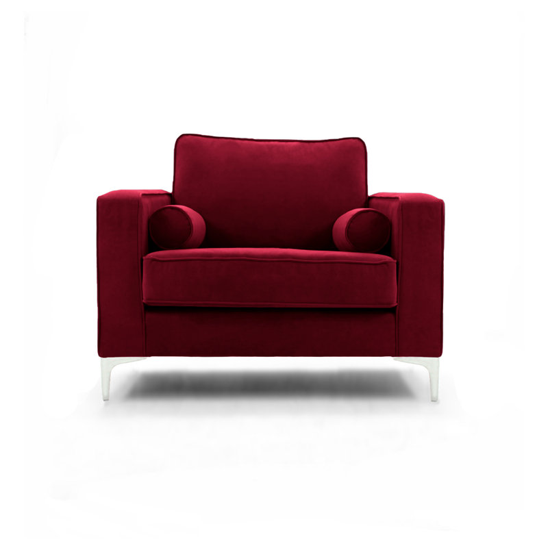 Georgio Velvet Armchair, Burgundy