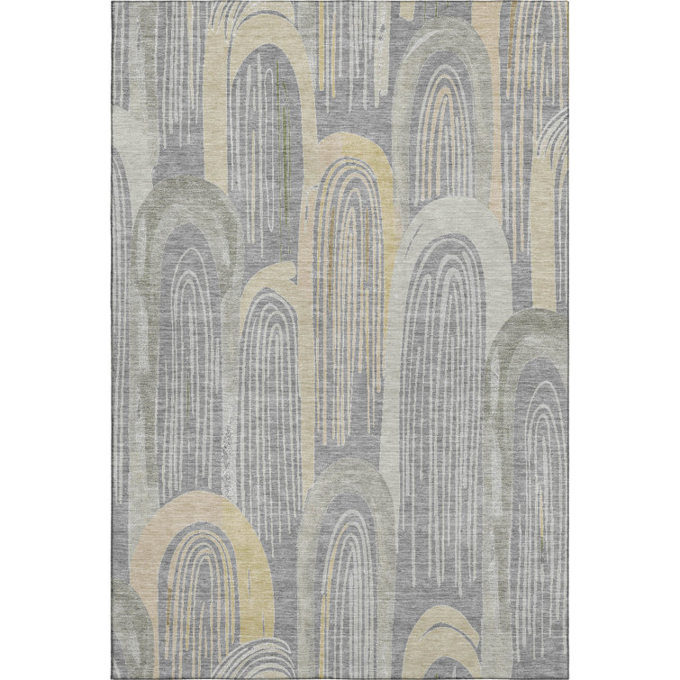 Premium Machine Washable Harjo AMF1588 Geometric Rug