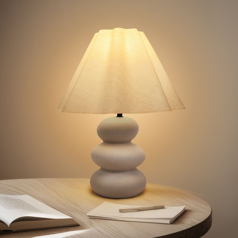 Kelsey 17.5" LED Bohemian Table Lamp With Ceramic Base