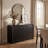 Curved Edge 47.24" Width MDF 3-Door Buffet Storage Cabinet-1714207552