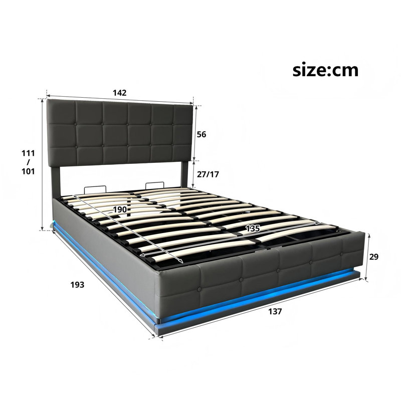 Upholstered Ottoman Storage Bed