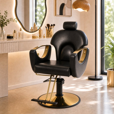 Reclining Barber Chair, Height Adjustable Hydraulic Salon Chairs, Hair Stylist Chair for Barbershop