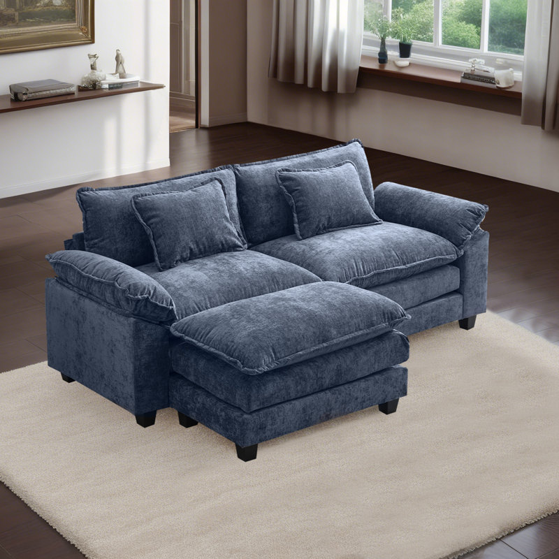 Gillina Upholstered Sectional Reversible, Blue