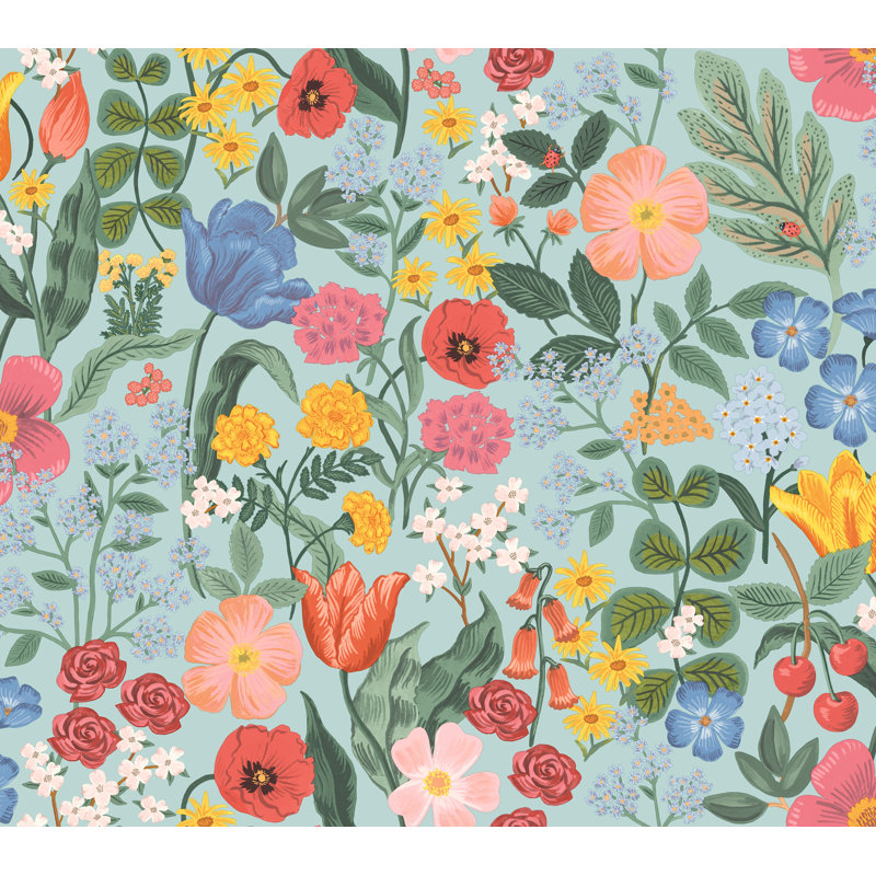 Papier peint Blossom, Bleu clair
