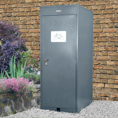 Vertical Locker 3ft. W x 4ft. D Flat Metal Bike Shed