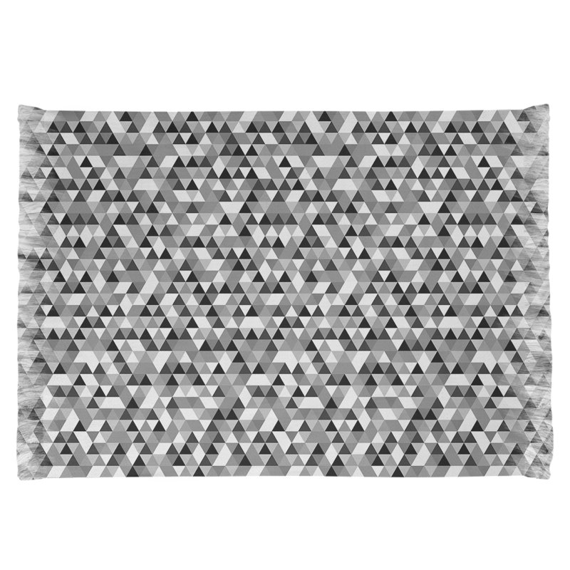 Noir triangle/Tapis décoratif gris, non