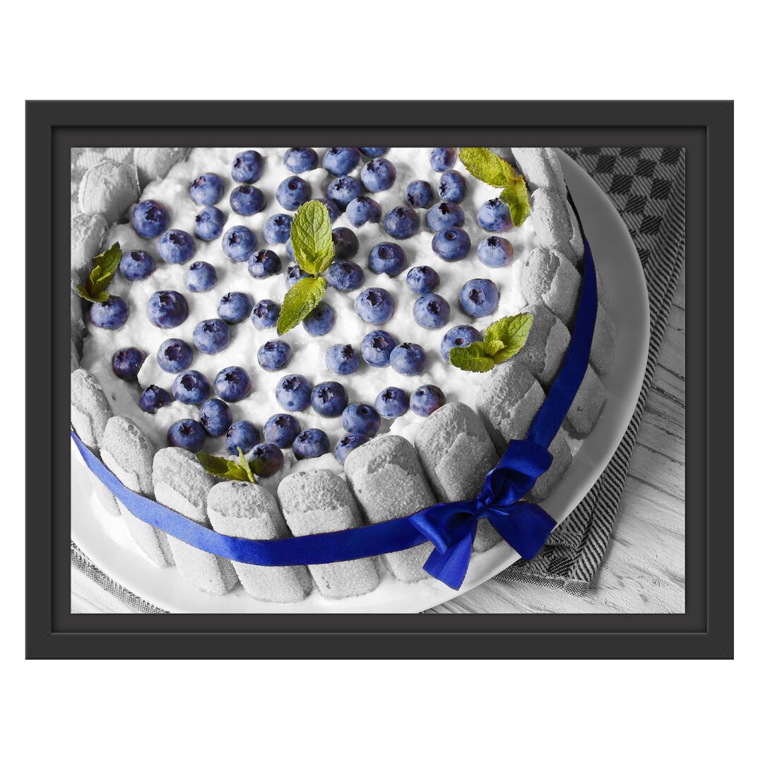 Gerahmtes Wandbild Leckere Blaubeertorte