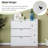 Space Shoe Rack With Pull-down Seat And 3 Drawer Containers, White Freestanding Cabinet Adjustable Drawers Seat,-198441368