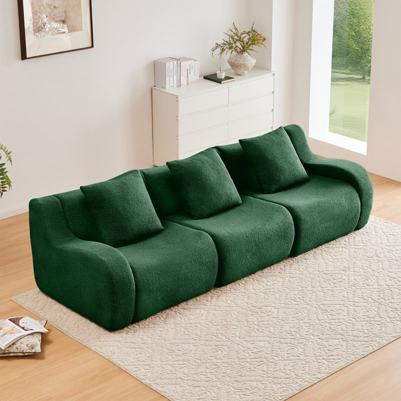 Canapé doux en tissu désossé, aucun assemblage requis, conception épurée, conception antidérapante 32D haute densité, salons, chambres à coucher