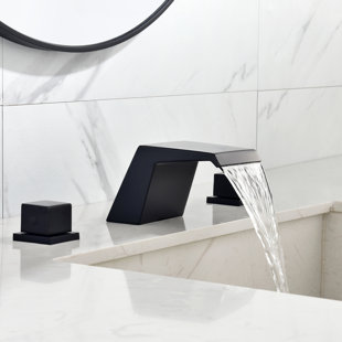 Robinet de salle de bain avec drain escamotable noir mat