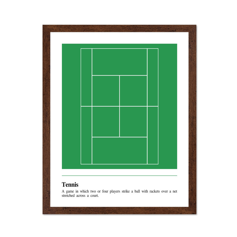 Tennis Définition, Affiche, H 24 po x l 32 po, Encadrement brun