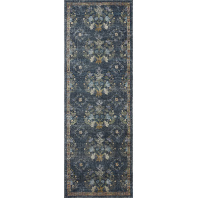 Rifle Paper Co. x Loloi Courtyard Navy Area Rug feat. CloudPile