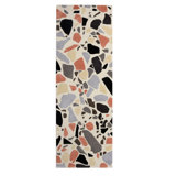Walking On Terrazzo Abstract Area Rug in Black/Orange/Gray/Ivory