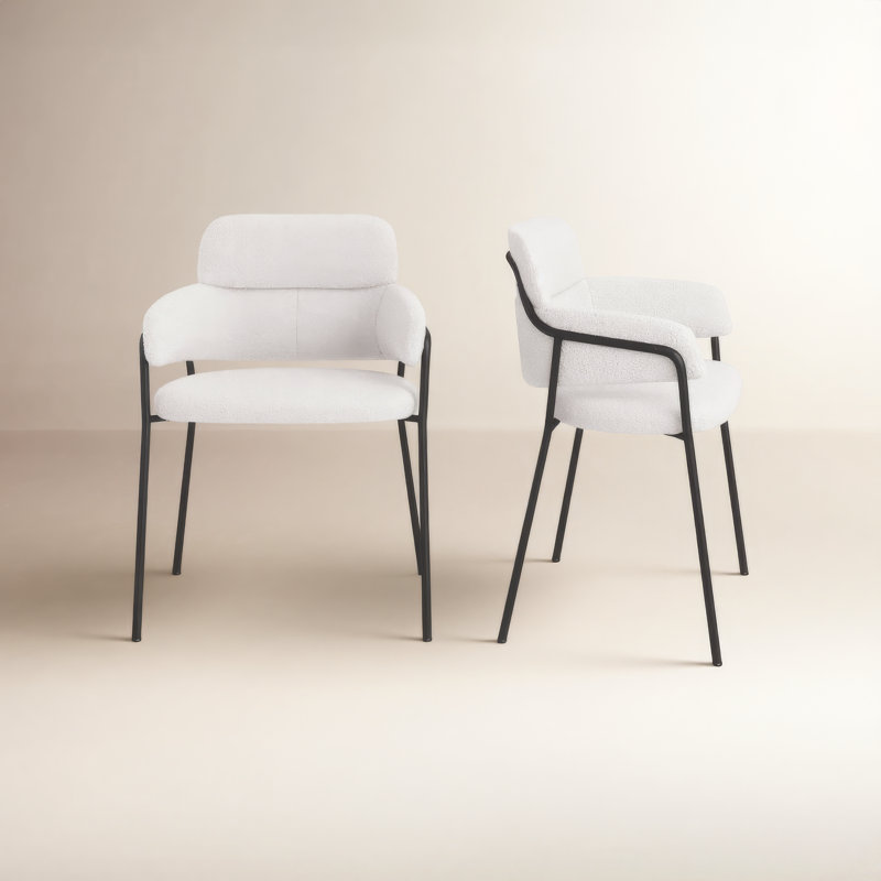 Kiku 18.5'' H Upholstered Armchair, White