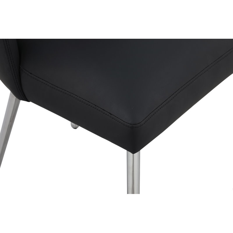 Chaise d'appoint en tyrène, Cuir végétalien noir